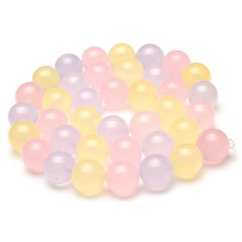 Fukuenkaku Natural Power Stones/Beads, Jade/Cherry/Pink, 0.2 inch (6 mm), 1 Row (15.0 inch/38 cm)