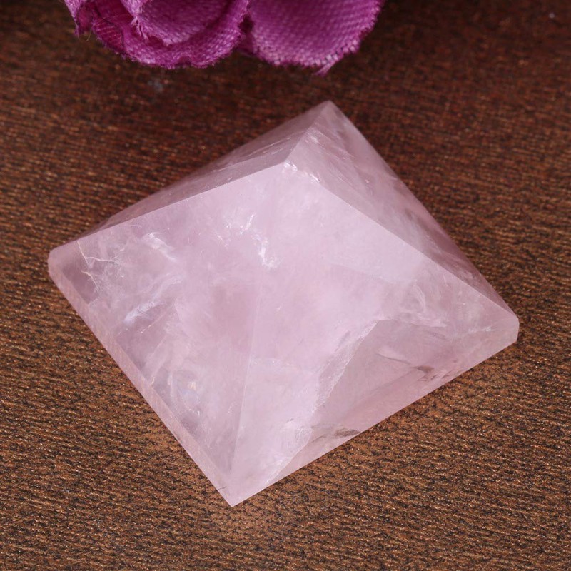 Energy Statue Pink Ancient Egypt Rose Quartz Pyramid, Crystal Pyramid,