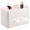 LAMOTI Rectangular Tissue Box Cover with Storage Tray, Leather Facial