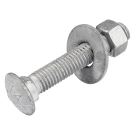 1/2" x 3.5" (25 Pack) Galvanized Carriage Bolt Kit Grade 307A Includes 1/2" USS Flat Washers (25 pcs) and 1/2"-13 Hex Nuts (25 pcs), Hot Dip Galvanized for Exterior Use by Makers Bolt