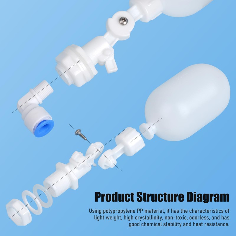 MUDUOBAN 1/4 Inch Tube Float Valve RO Water Reverse Osmosis
