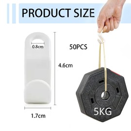 GGUFAY Pack of 50 Space-saving Clothes Hangers, Plastic Connecting Hooks, Clothes Hangers Clip Drop Connection Handle, for Wardrobe Organiser (White)