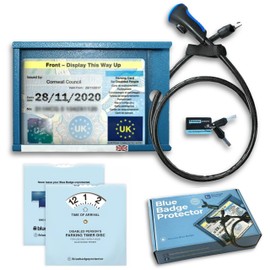 Anti Theft Disabled Blue Badge Holder Lock Security Device for Car with Timer Clock - Disability Parking Secure Wallet Gaurd