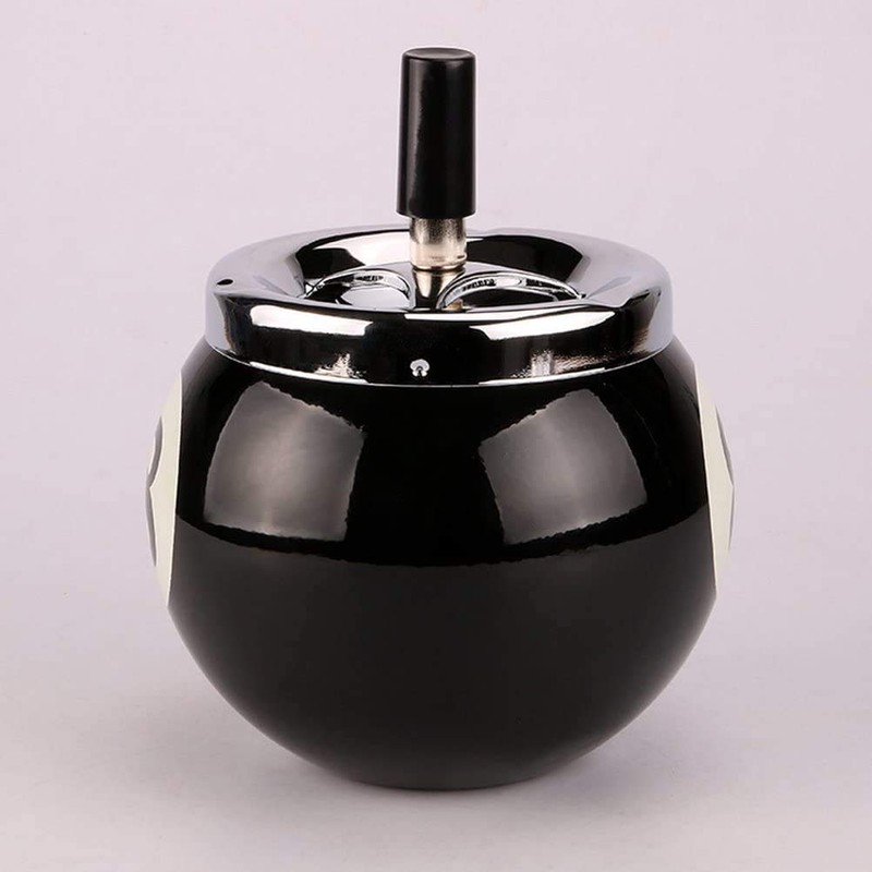 ProLeo Billiard Ball Ashtray Metal with Number 8 for Indoor