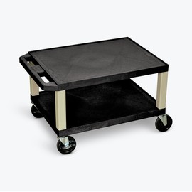 Classroom Basics WT16-P 16"H AV Cart - Two Shelves - Putty Legs