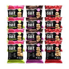 Every Body Eat Crunchy Cookie Bites Variety Pack, Gluten & Dairy Free, Vegan, School Lunch Snacks, Single Serve (Pack of 20)