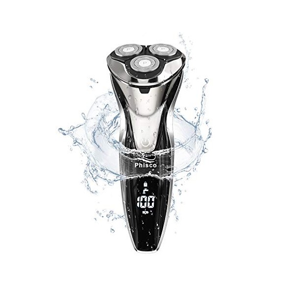 Phisco Electric Shavers Men Wet and Dry, Cordless Rechargeable IPX7 Waterproof Electric Shaver