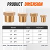 Ailbiuko 24 PCS Brass Hex Pipe Plug Fittings Kits,Brass Plugs