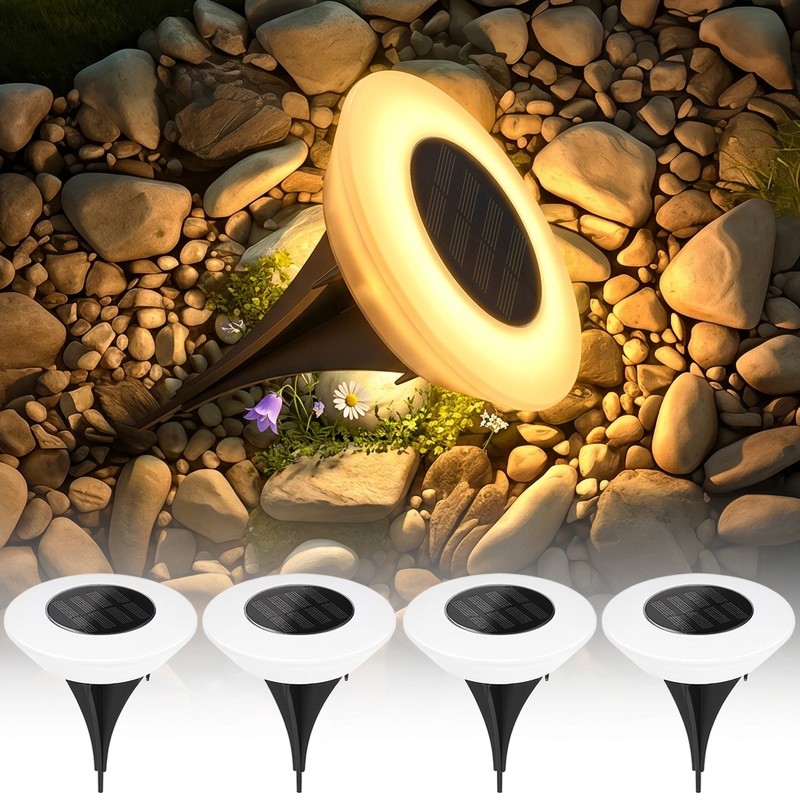 4 Pack Solar Ground Lights for Outdoor Pathways – 14