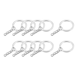 METALLIXITY Split Keychain Rings (2x30mm) 24 Pcs, Round Flat Key Holder - for Home Car Key Project Organization, Nickel