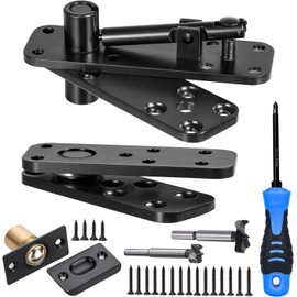 Hidden Door Hinge,570Lbs Load-Bearing Thickened Solid Stainless Steel - Heavy Duty 360° Swinging Pivot Hinge for Secret Doors, Bookcase, Murphy & Shelf Doors - Includes Hardware Kit