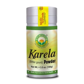 BASIC AYURVEDA Karela Powder | 3.53 Oz (100g) | Natural Bitter Gourd for Healthy Digestion | Organic Bitter Melon Fruit Extract & Plant Based Herbal Supplement