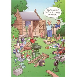 Ling Designs Funny Male 'Birthday Card' - Shed Sorting - For Him - From the Funny Side fo Life Range