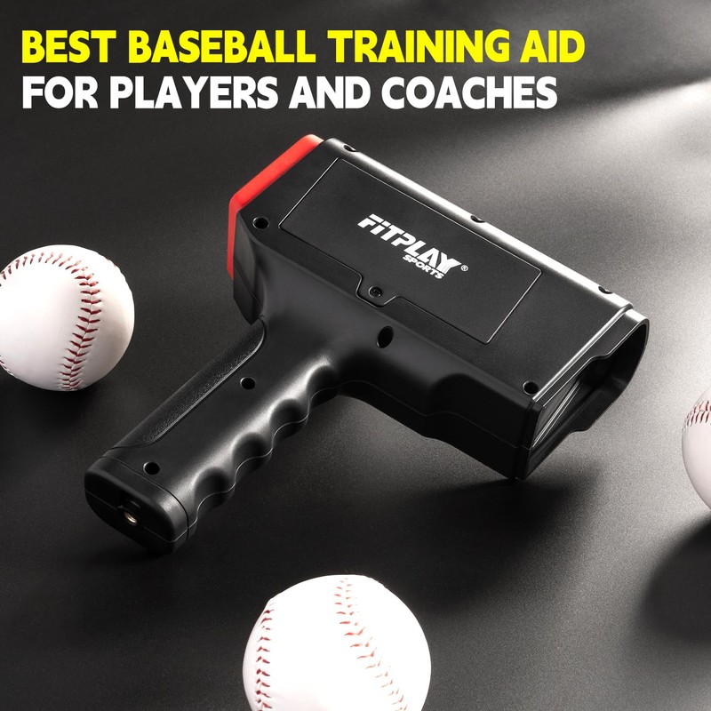 FITPLAY Baseball Radar Gun with Tripod, LED+LCD Large Display,Handheld Or