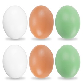 YunKo 6Pcs Wooden Fake Nest Eggs Easter Eggs for Craft Get hens to Lay Eggs 3 Colors