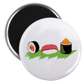 CafePress Maki Nigiri Ikura Sushi Magnets 2.25" Round Magnet (10 pack)