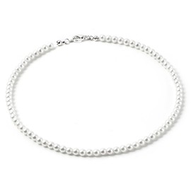 Topwholesalejewel White Pearl Single Row Strand Necklace