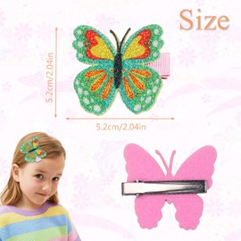 Butterfly Hair Clips for Girls Spring Hair Accessories Glitter Butterfly Clips Hairpin Butterfly Party Small Hair Clips Hair Jewelry Cute Blue Green Hair Barrettes for Styling 4Pcs