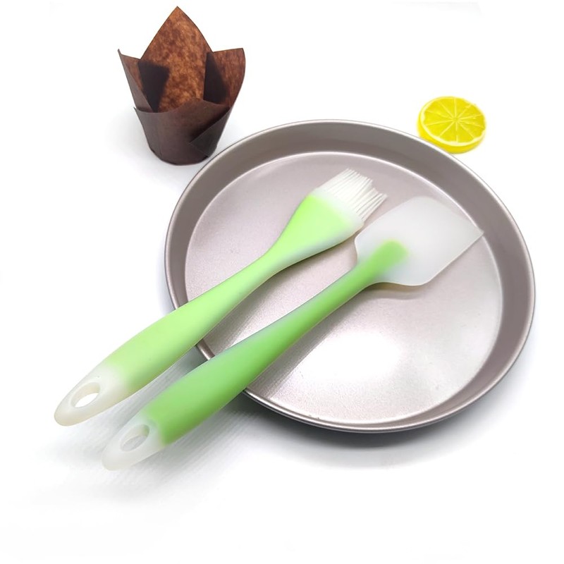 Mombake Silicone Spatula/Pastry Brush, Food Grade Rubber Kitchen Utensils for