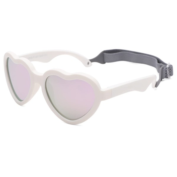 Pro Acme TPEE Unbreakable Heart-Shaped Baby Polarised Sunglasses with Strap