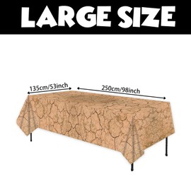 Junliang Vintage Rock Wall Tablecloths Art Old Natural Sepia Ground Cracks Print Table Cloths for City Rural Houses Dining Room Kitchen Farmhouse Rectangular Table Cover Grey Brown