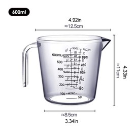 Großer Messbecher aus Kunststoff, 600 Ml, Messbecher, Langlebig, Praktisch für Wasser, Tee, Bier, Milch, Backmaterialien (Ostern-Hasenohren-Buchstabendekoration)