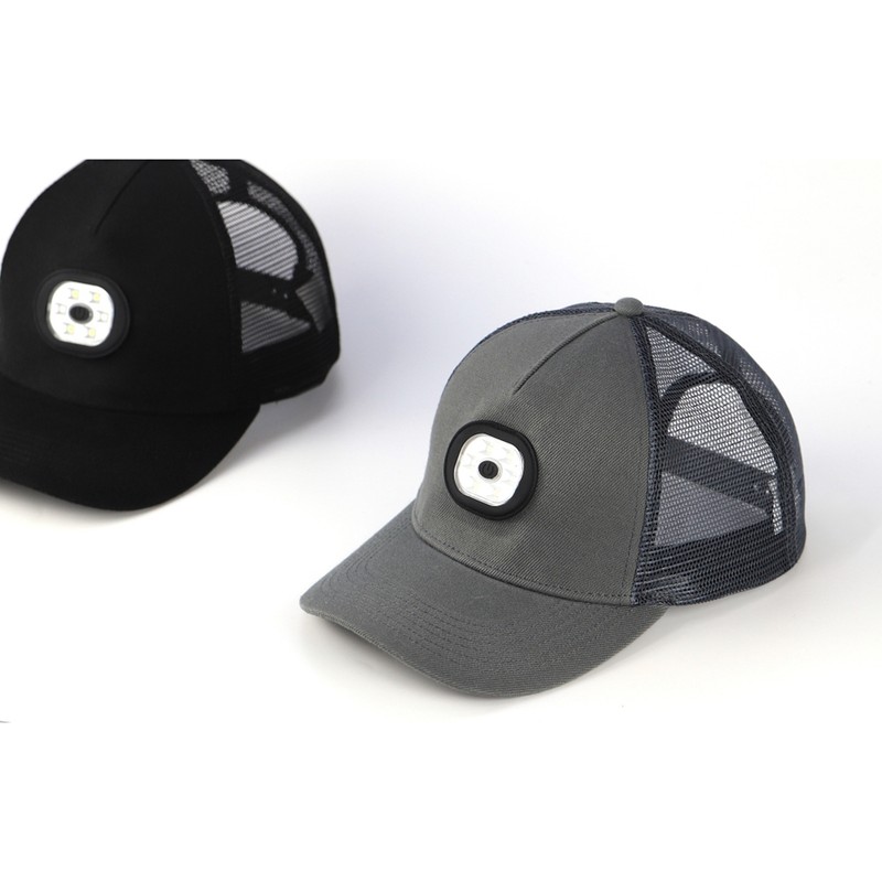 LED Baseball Cap Rechargeable Headlamp Hat Summer Breathable Adjustable Hat