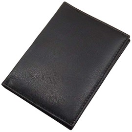 Leather ID and credit card holder in black