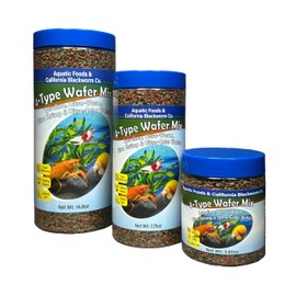 Aquatic Foods Inc. 4-Type 3.5mm - 1/8" Sinking Wafer Mix of Spirulina-Algae, Ultra-Worm, Ultra-Shrimp, Color Enhancing Wafers for Shrimp, Snails, Crabs, Crayfish, All Tropical Fish, 3.5mm..5oz
