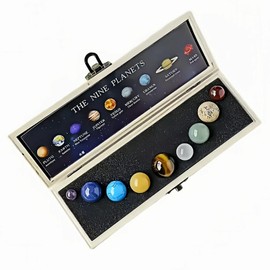 Solar System Crystal Collection - 9 Planets Gemstone Set with Pluto & Planetary Booklet – Elegant Space Decor & Unique Gifts for Women & Crystal Enthusiasts