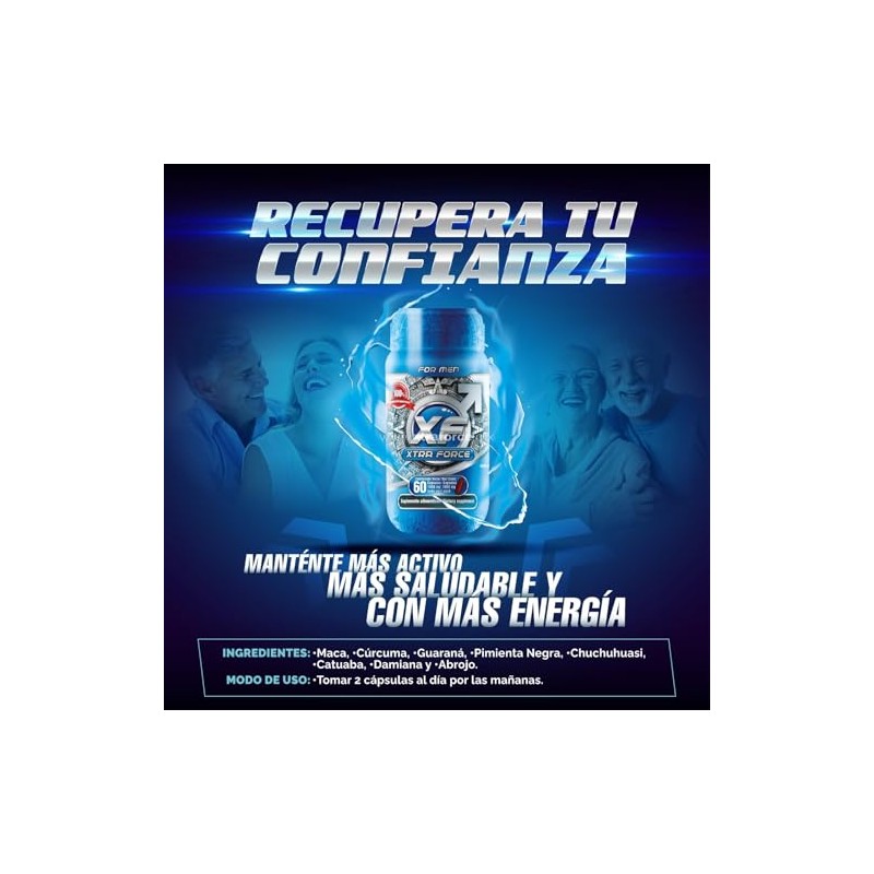 Xtraforce For Men Ingredientes Naturales Multivitaminico Hombre Salud Próstata Sana