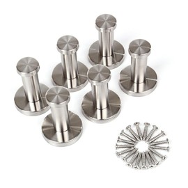 [Set of 6] Simple and Convenient Wall Hooks Bathroom Door Hanger with 18 Screws