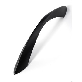 JIASENBAO Black Cabinet Pulls 3.78 Inch Arch Twisted Matte Black Handles Drawer Kitchen Cupboard Bathroom Dresser Cabinet Hardware Zinc Alloy 5 Pack