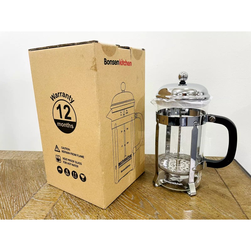 Bonsenkitchen French Press Coffee & Tea Maker, 8 Cup/34 oz,