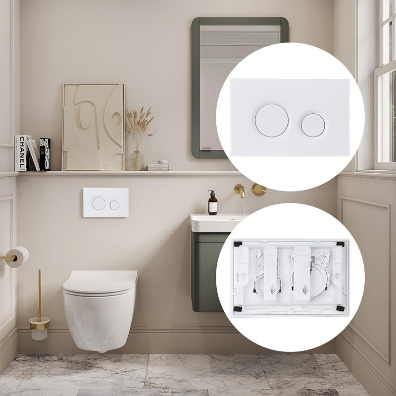 PuritySage Wall Hung Toilet Tank with Dual Flush Plate,Compatible with