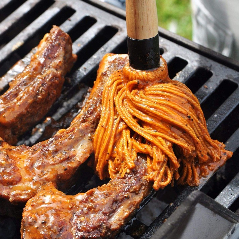Hedume 2 Pack BBQ Basting Mop with 6 Extra Replacement
