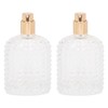 Gold Glass Perfume Atomizer Bottle, 2pcs 50ml Refillable Empty Clear