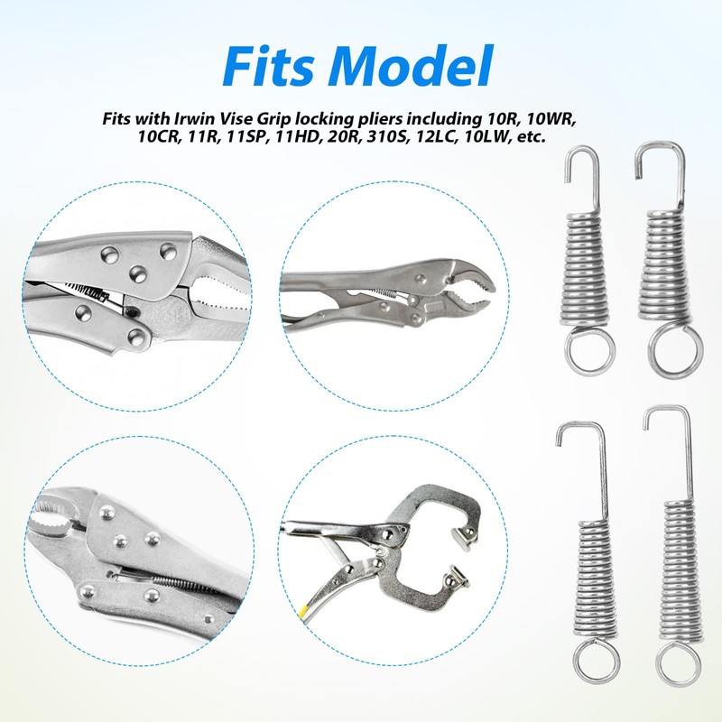 24pcs Vise Grip Spring Clamp, Carbon Steel Replacement Springs for