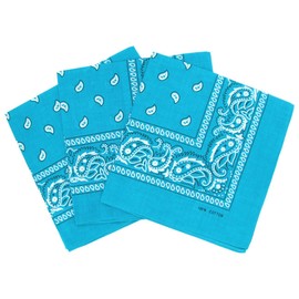 Laciteinterdite Set of 3 Paisley Bandanas for Men and Women, 57 x 57 cm One Size turquoise