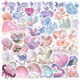 Crystal Love Graffiti Stickers for Motivate Gift Favors,60 PCS Crystal Cute Style Stickers for Skateboard Guitar Bicycle Water Bottle Phone,DIY Waterproof Decoration Children Teens Girls