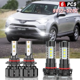 CHUSYYRAY For Toyota RAV4 2016-2018 9012+H16 Headlight high + Fog Light Bulb Kit White 4pc