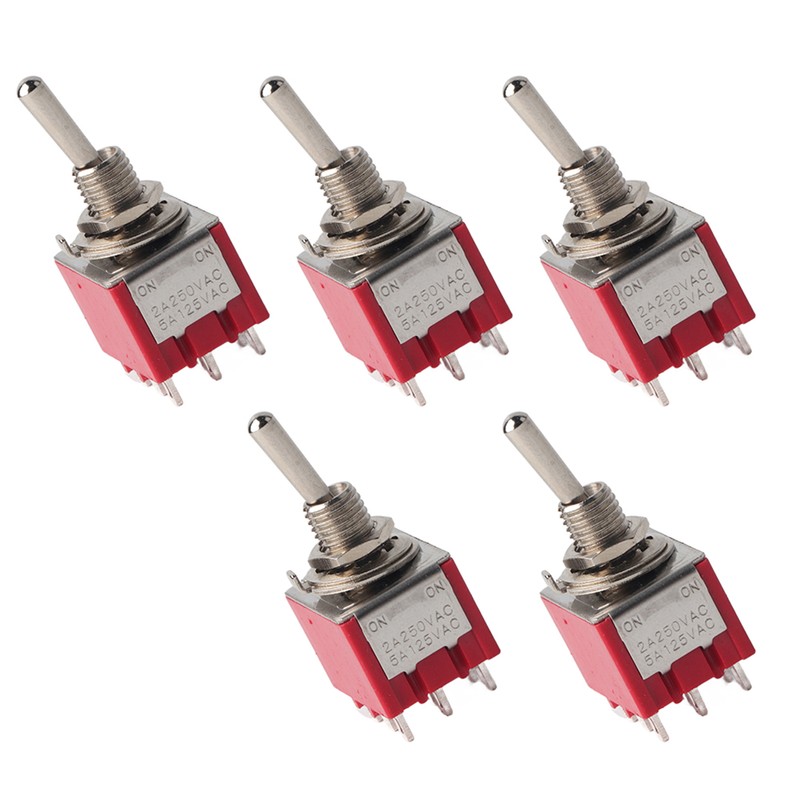 5Pcs ONON 2 Position Toggle Switch 3PDT 9 Pin 6mm