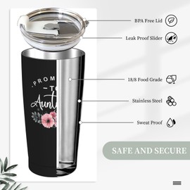 Yipaidel Promoted To Auntie 20 OZ Vacuum Insulated Tumblers Lids Mug, Funny Gift For Nana, New Grandma, Mimi, Grandma To Be, Grandmother-Cool Present For Grammy On Birthday, Mothers Day, Christmas
