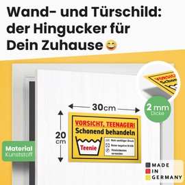 DankeDir! Gentle Treat Sign 30 x 20 cm - Gift Idea Teenager Saying Room Door Sign Boys & Girls Teenagers Room - Decoration Gift Idea Teenagers Door Decoration Birthday