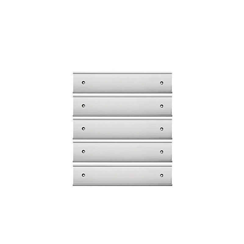 Nameplate Holder Wall or Door 5Pack (Silver, 2“ × 8”)