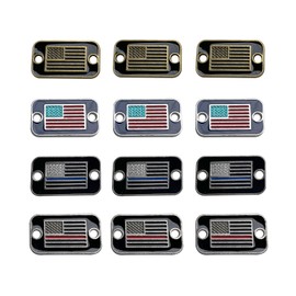 SU LIFE 12 Pcs US Flag Rectangular Paracord Bracelet Accessories or Shoe Shoelace Decoration Zinc Alloy Rectangle with Rounded Corners 2 Holes