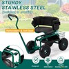 Garden Cart,Outdoor Rolling Garden Scooter with 4 Wheels & Adjustable