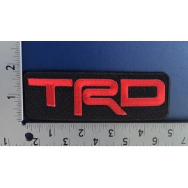 Set Of Two (2) TRD Toyota Racing Development Iron On Patch.  5”x1.75” Solid Red