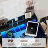 Black Floating Nightstand Set of 2 with Charging Station, 18.9"
