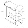 Furinno 11181GYW/BK Compact Computer Desk with Shelves, Round Side, French